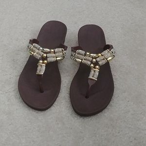 Brown Beaded Sandal